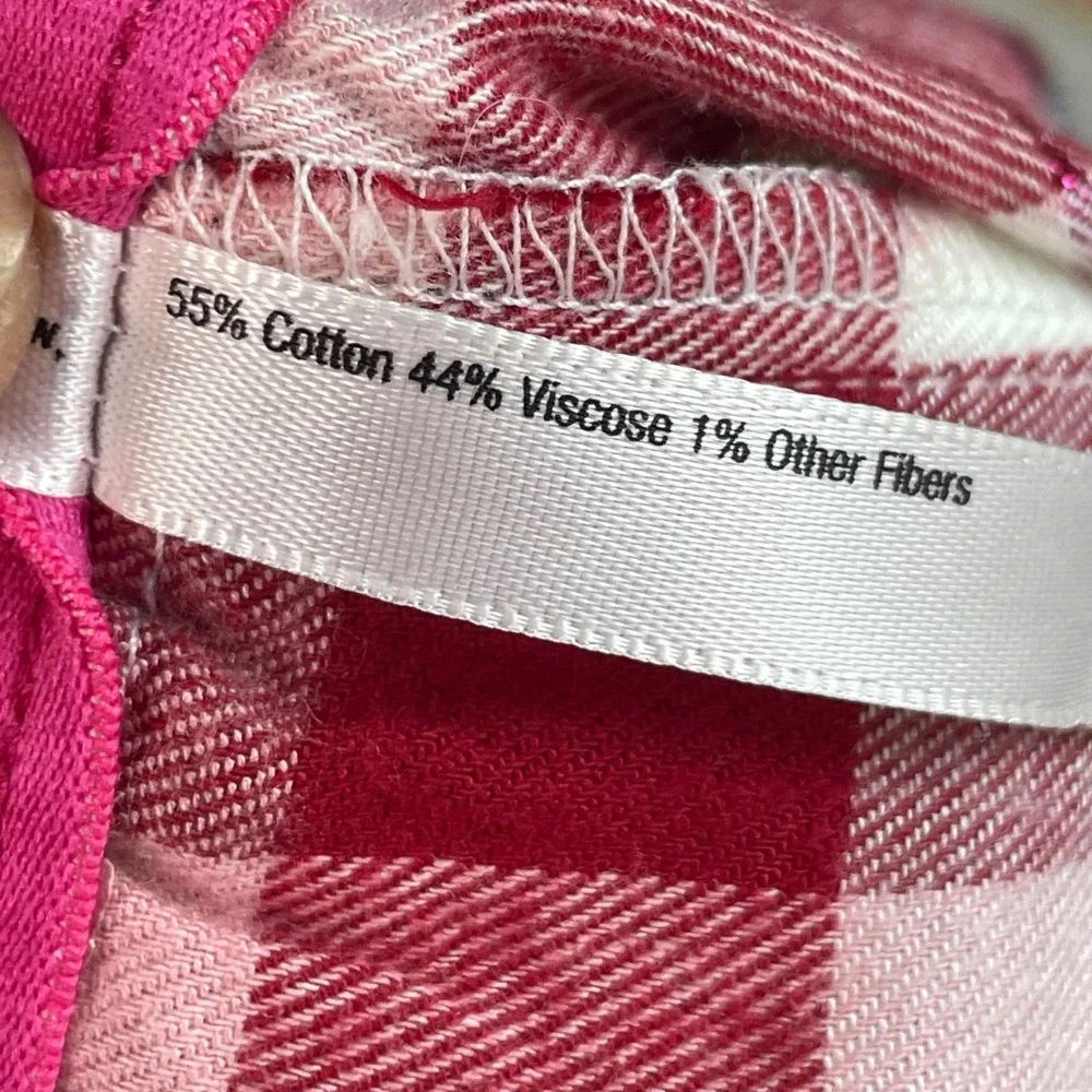 Soma‎ Flannel Pajama Set Womens XXL Red Pink Plaid NWT Metallic Fireside PJ